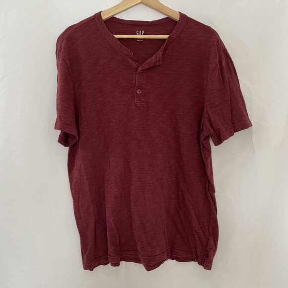 Gap lived- in red men's large t-shirt summer top burgundy cotton lightweight - Picture 1 of 7